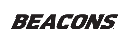 UMass Boston Beacons wordmark, black and white variant, cell 19