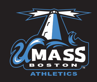UMass Boston Athletics logo, full color on black variant, cell 3