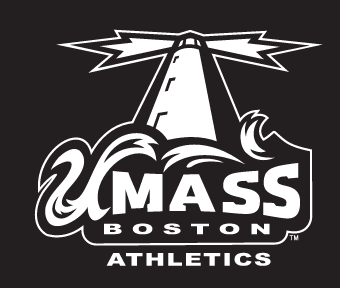 UMass Boston Athletics logo, white on black variant, cell 5