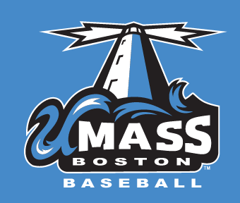 UMass Boston Baseball logo, full color on blue variant, cell 7