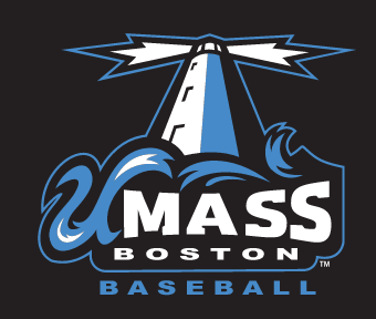 UMass Boston Baseball logo, full color on black variant, cell 8