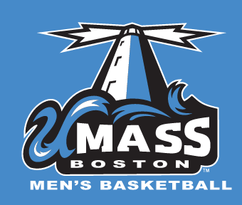 UMass Boston Men's Basketball logo, full color on blue variant, cell 17