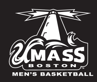 UMass Boston Men's Basketball logo, white on black variant, cell 20