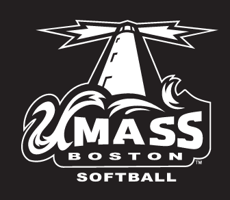 UMass Boston Beacons, Softball, white on black variant, cell 5