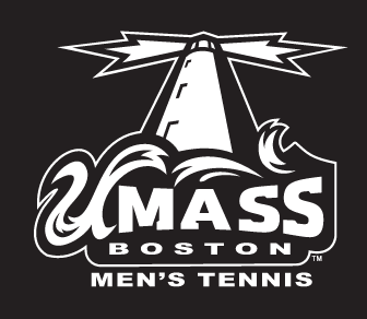 UMass Boston Beacons, Men's Tennis, white on black variant, cell 15