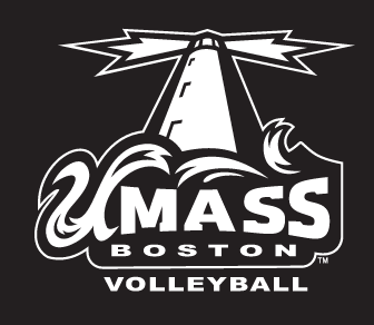 UMass Boston Beacons, Volleyball, white on black variant, cell 25