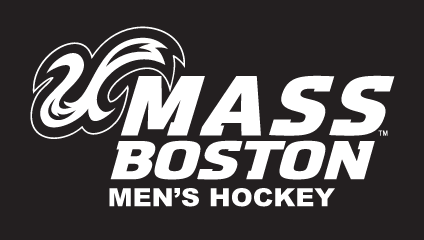 UMass Boston Men's Hockey, white on black variant, cell 10