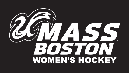 UMass Boston Women's Hockey, white on black variant, cell 15