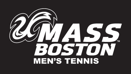 UMass Boston Men's Tennis, white on black variant, cell 15