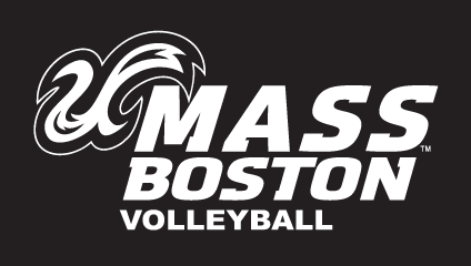 UMass Boston Volleyball, white on black variant, cell 25