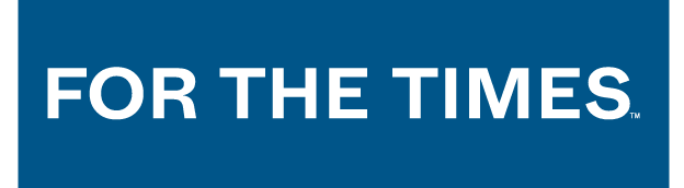 FOR THE TIMES wordmark, reverse color variant, cell 14