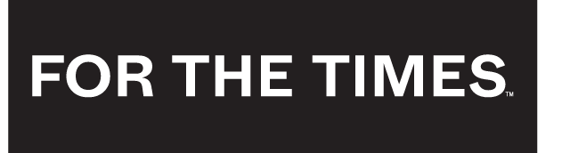 FOR THE TIMES wordmark, reverse black variant, cell 16