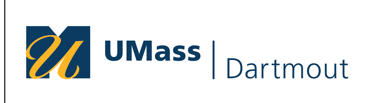 UMass Dartmouth logo, color, horizontal variant, cell 5