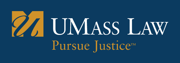 UMass Law Pursue Justice, reverse color variant, cell 2