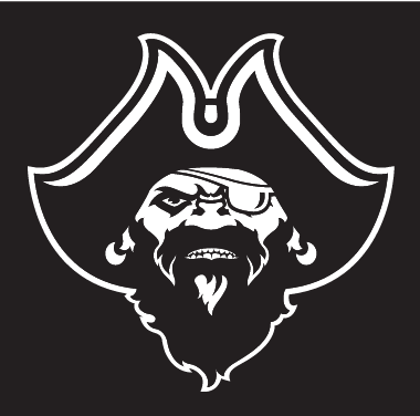 Corsair head, white outline on black background variant, cell 4