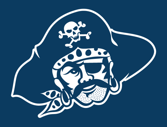 Corsair head, white outline on blue variant, cell 2