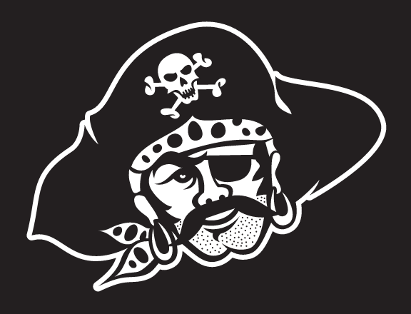 Corsair head, white outline on black variant, cell 4