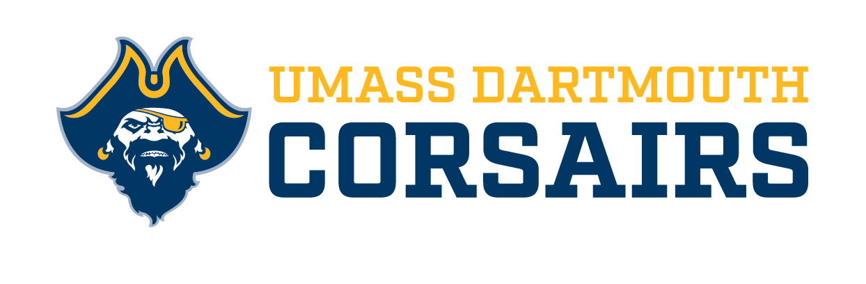 UMass Dartmouth Corsairs lockup, full color variant, cell 5