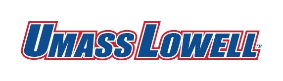 UMass Lowell wordmark, blue and red variant, cell 15