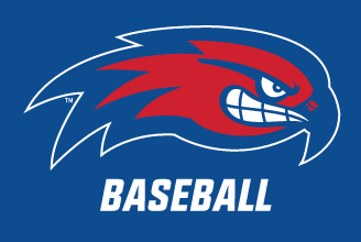 River Hawk head, full color with Baseball text on blue background variant, cell 68
