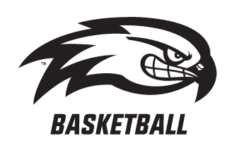 River Hawk head, black and white with Basketball text variant, cell 77
