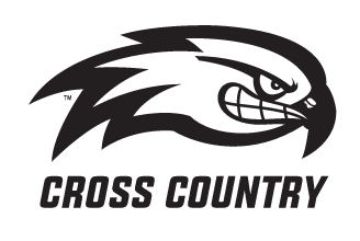 River Hawk head, black and white with Cross Country text variant, cell 83