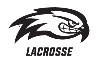 River Hawk head with LACROSSE text, black and white variant, cell 101