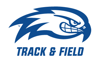 River Hawk head with TRACK & FIELD text, blue and white variant, cell 117