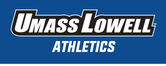 UMass Lowell Athletics wordmark, white on blue variant, cell 128