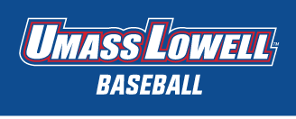 UMass Lowell Baseball wordmark, color on blue variant, cell 134