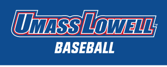 UMass Lowell Baseball wordmark, color on blue variant, cell 136