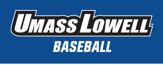 UMass Lowell Baseball wordmark, white on blue variant, cell 140