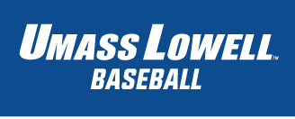 UMass Lowell Baseball wordmark, white on blue variant, cell 142
