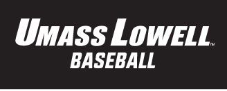 UMass Lowell Baseball wordmark, white on black variant, cell 144