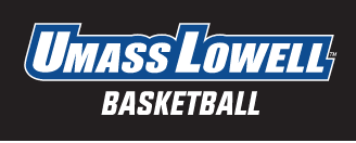 UMass Lowell Basketball wordmark, color on black variant, cell 150