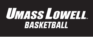 UMass Lowell Basketball wordmark, white on black variant, cell 156