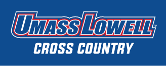 UMass Lowell Cross Country wordmark, color on blue variant, cell 160