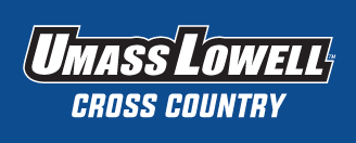 UMass Lowell Cross Country wordmark, white on blue variant, cell 164