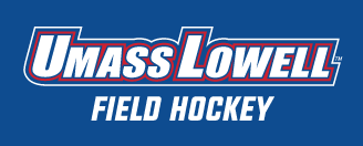 UMass Lowell Field Hockey wordmark, color on blue variant, cell 170