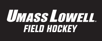 UMass Lowell Field Hockey wordmark, white on black variant, cell 180