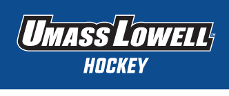UMass Lowell Hockey wordmark, white on blue variant, cell 188