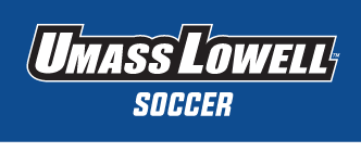 UMass Lowell Soccer wordmark, white on blue variant, cell 212