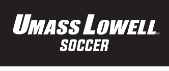 UMass Lowell Soccer wordmark, white on black variant, cell 216