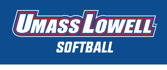 UMass Lowell Softball wordmark, color on blue variant, cell 218
