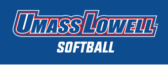 UMass Lowell Softball wordmark, color on blue variant, cell 220