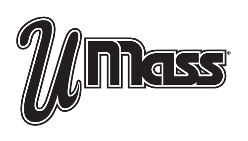 UMass wordmark, black with white outline variant, cell 4