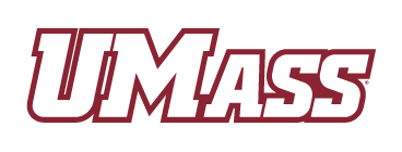 UMass wordmark, white with maroon outline variant, cell 3