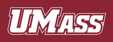 UMass wordmark, white with maroon outline variant, cell 4