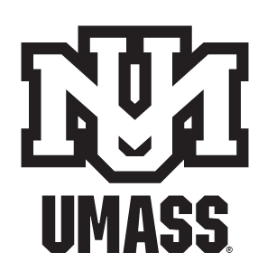 UMass Minutemen logo, black and white variant, cell 25