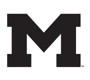 UMass Minutemen lettermark, black and white variant, cell 41